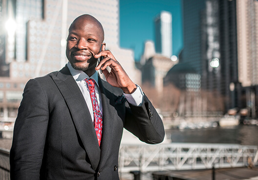 Man on his mobile phone