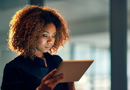 Lady using a tablet