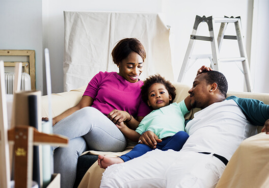 Family talking to each other